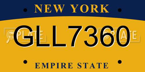 GLL7360 New York License Plate