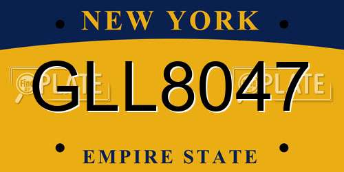 GLL8047 New York License Plate