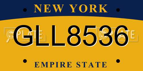 GLL8536 New York License Plate