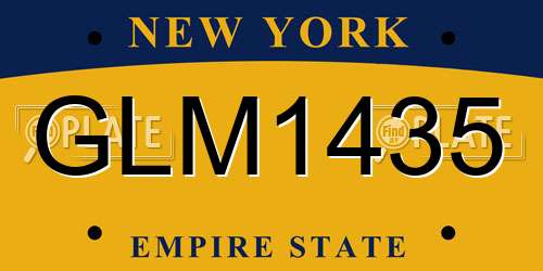 GLM1435 New York License Plate