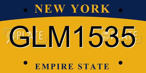 GLM1535 New York License Plate