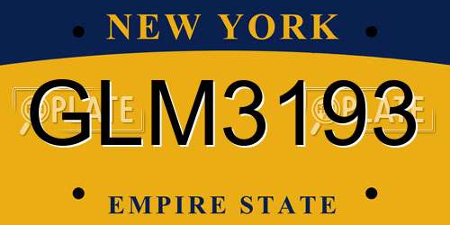 GLM3193 New York License Plate
