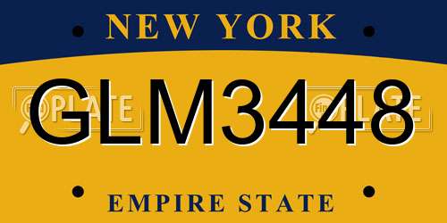 GLM3448 New York License Plate
