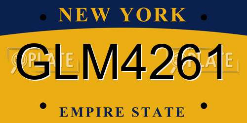 GLM4261 New York License Plate