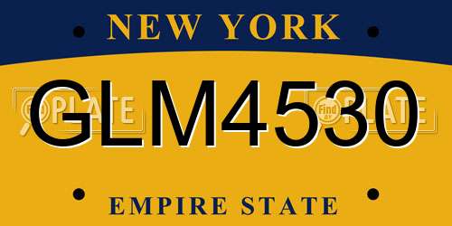 GLM4530 New York License Plate