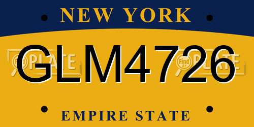 GLM4726 New York License Plate