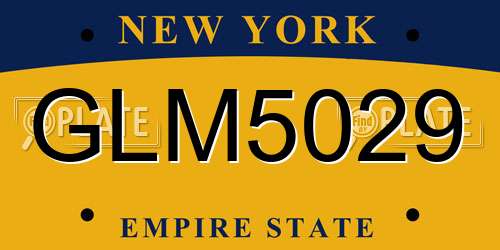 GLM5029 New York License Plate