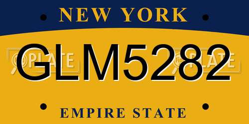 GLM5282 New York License Plate