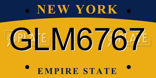 GLM6767 New York License Plate