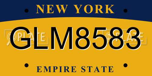 GLM8583 New York License Plate