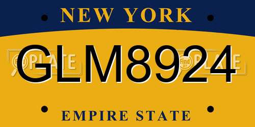 GLM8924 New York License Plate