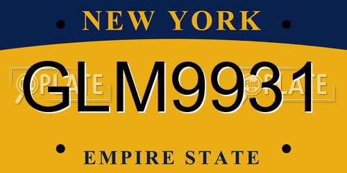 GLM9931 New York License Plate