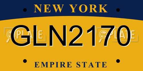 GLN2170 New York License Plate