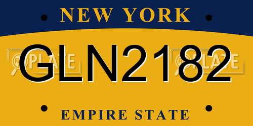 GLN2182 New York License Plate
