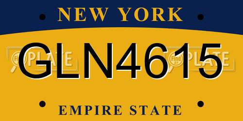 GLN4615 New York License Plate