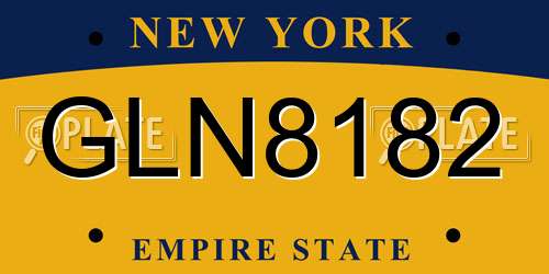 GLN8182 New York License Plate