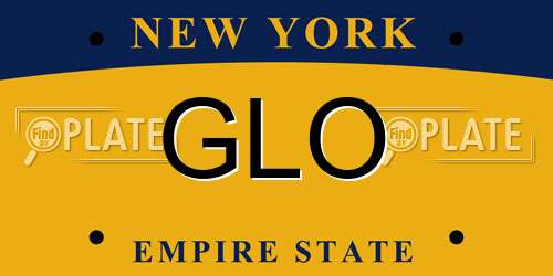 GLO New York License Plate