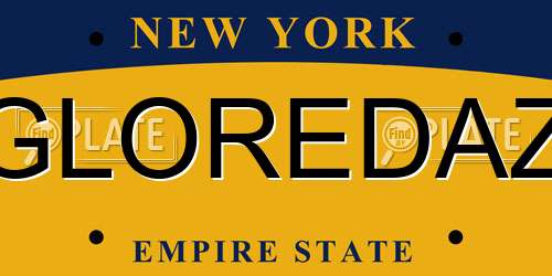 GLOREDAZ New York License Plate