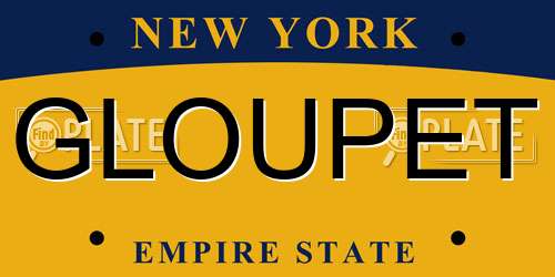 GLOUPET New York License Plate