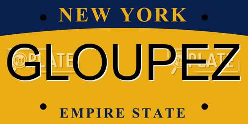 GLOUPEZ New York License Plate