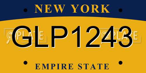GLP1243 New York License Plate