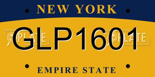 GLP1601 New York License Plate