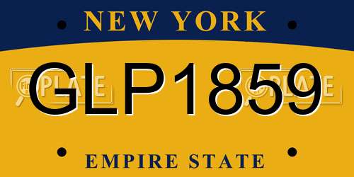 GLP1859 New York License Plate