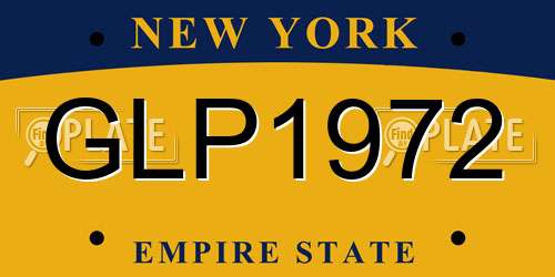 GLP1972 New York License Plate