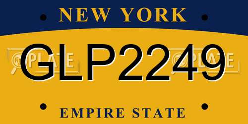 GLP2249 New York License Plate