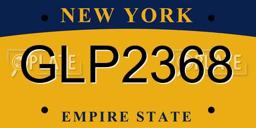 GLP2368 New York License Plate