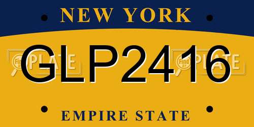GLP2416 New York License Plate