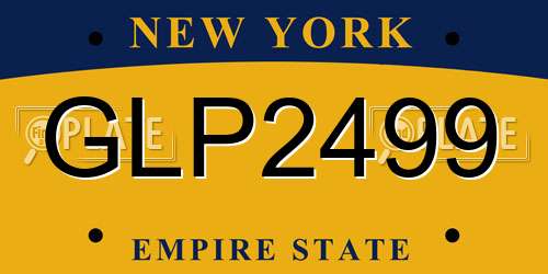 GLP2499 New York License Plate