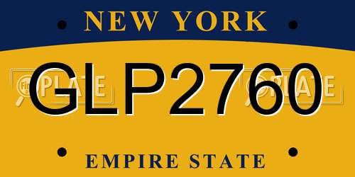 GLP2760 New York License Plate