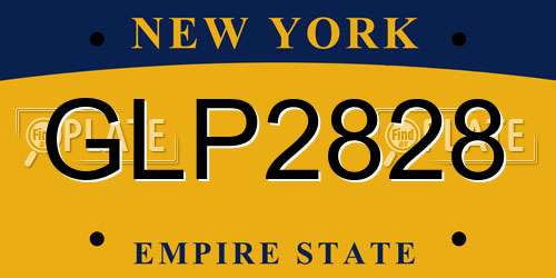 GLP2828 New York License Plate