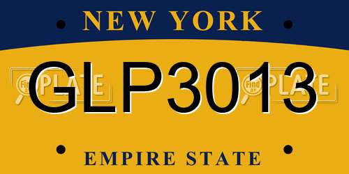 GLP3013 New York License Plate