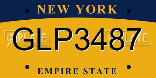 GLP3487 New York License Plate