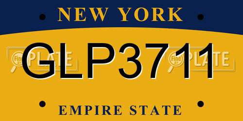 GLP3711 New York License Plate