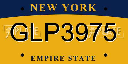 GLP3975 New York License Plate