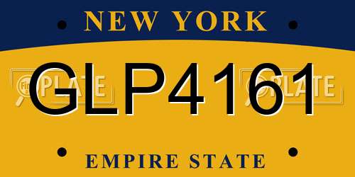 GLP4161 New York License Plate