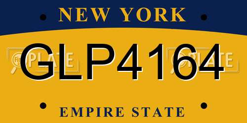 GLP4164 New York License Plate