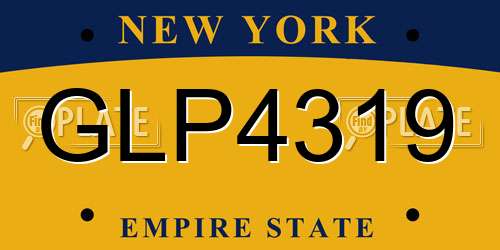 GLP4319 New York License Plate