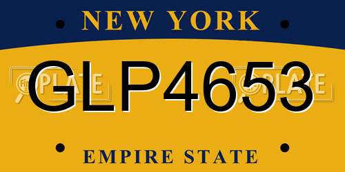 GLP4653 New York License Plate