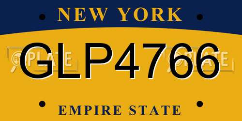 GLP4766 New York License Plate