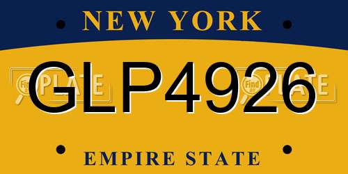 GLP4926 New York License Plate