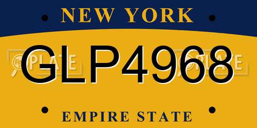 GLP4968 New York License Plate