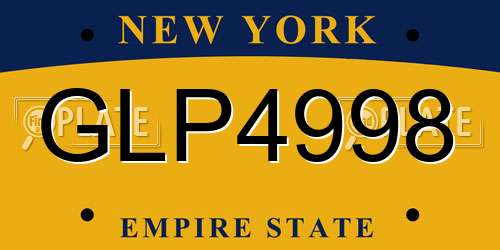 GLP4998 New York License Plate