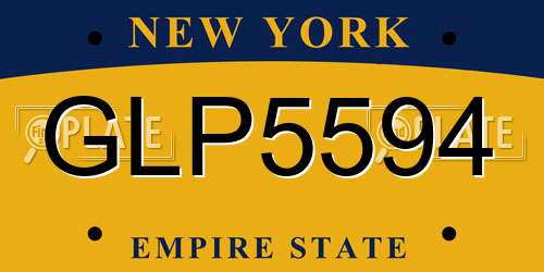 GLP5594 New York License Plate