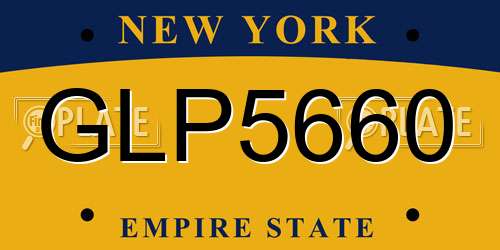 GLP5660 New York License Plate