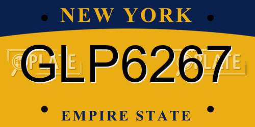 GLP6267 New York License Plate