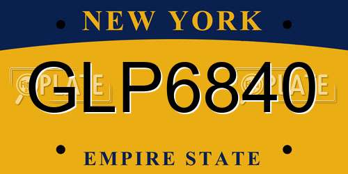GLP6840 New York License Plate